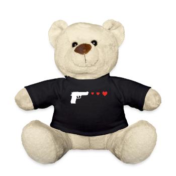 Heart love pistol - Teddy Bear - black - Front
