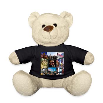 New York City USA America Skyline City Metropolis - Teddy Bear - black - Front