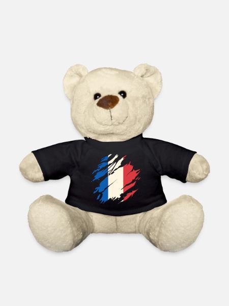 Frankreich Flagge Risse Französische Fahne Heimat - Teddy - Schwarz