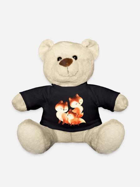 Fuchs Füchse Foxy Waldtier Familie Rotfuchs süß - Teddy - Schwarz