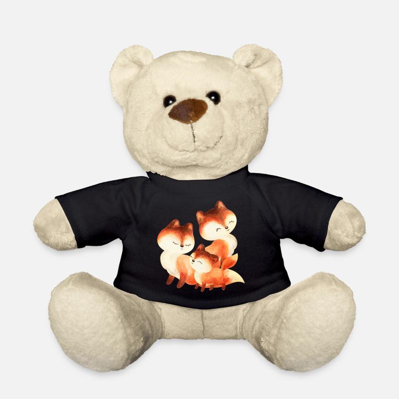 Fuchs Füchse Foxy Waldtier Familie Rotfuchs süß - Teddy - Schwarz