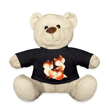 Fuchs Füchse Foxy Waldtier niedlich Rotfuchs süß - Teddy - Schwarz - Vorne