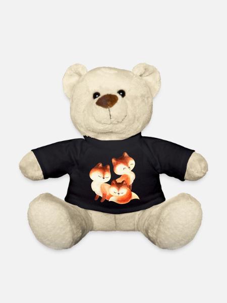 Fuchs Füchse Foxy Waldtier niedlich Rotfuchs süß - Teddy - Schwarz