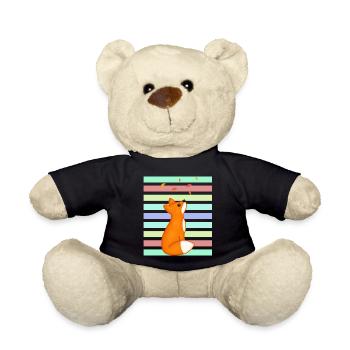 Red fox in the sunset - Teddy Bear - black - Front