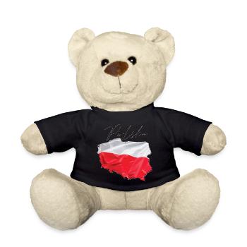 Poland Flag in Poland Map PL - Teddy Bear - black - Front