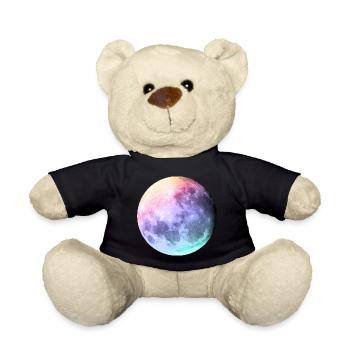 Mond in Pastell Regenbogen - Teddy - Schwarz - Vorne