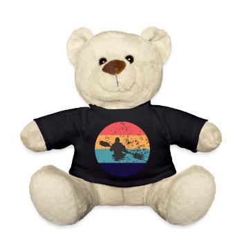 Kajak-Vintage Retro Kajak-Kajak-Liebhaber-Geschenk - Teddy - Schwarz - Vorne