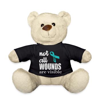 Not All Wounds are Visible PTSD - Teddy Bear - black - Front