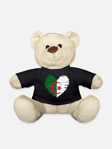 Algérie coeur drapeau blason - Nounours - noir