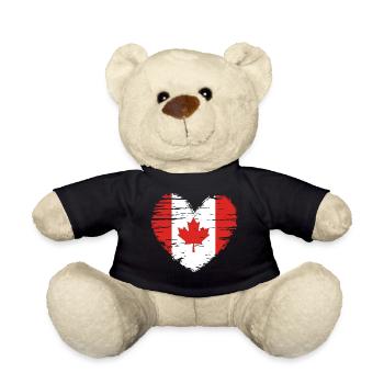 Canada coeur drapeau blason - Nounours - noir - Devant