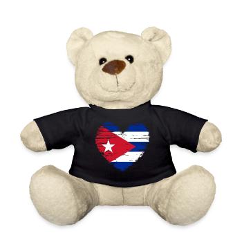Cuba coeur drapeau blason - Nounours - noir - Devant