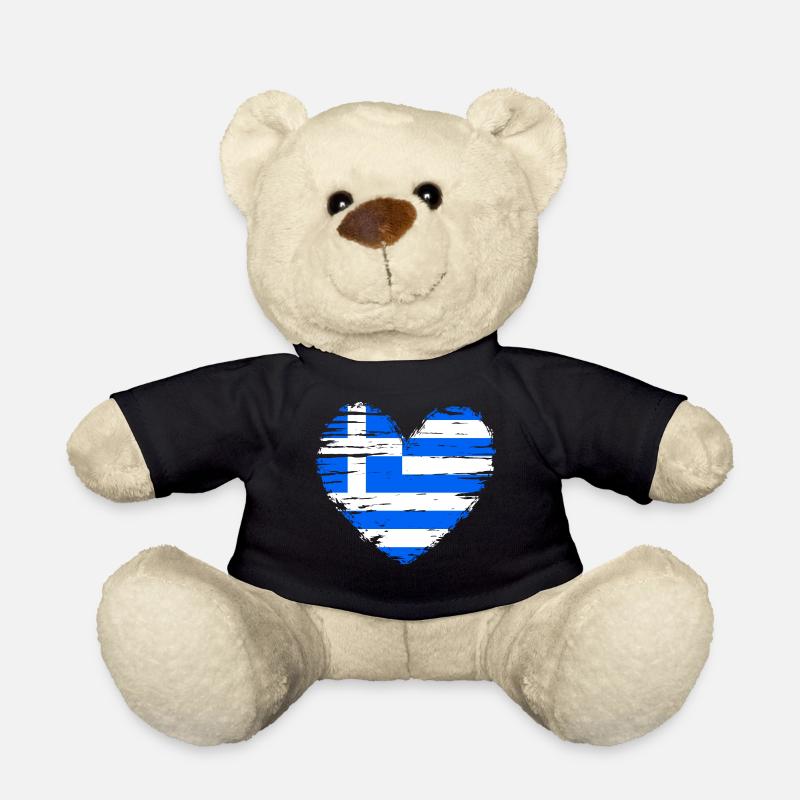Grece coeur drapeau drapeau blason - Nounours - noir