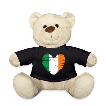 Ireland Heart Flag Flag Coat of Arms - Teddy Bear - black - Front