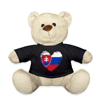 Slowakei Herz Flagge Fahne Wappen - Teddy - Schwarz - Vorne