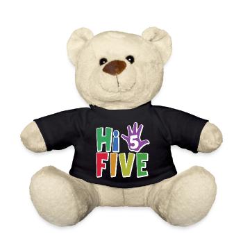 Salut cinq - cadeau de 5e anniversaire pour les enfants garçons et filles - Nounours - noir - Devant