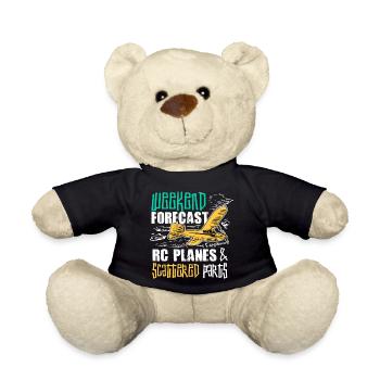 RC Airplane Gift for an RC Pilot - Teddy Bear - black - Front