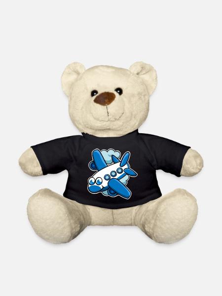 Flugzeug - Teddy - Schwarz