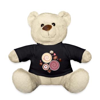 Komposition edler Pralinen in zarten Farben - Teddy - Schwarz - Vorne
