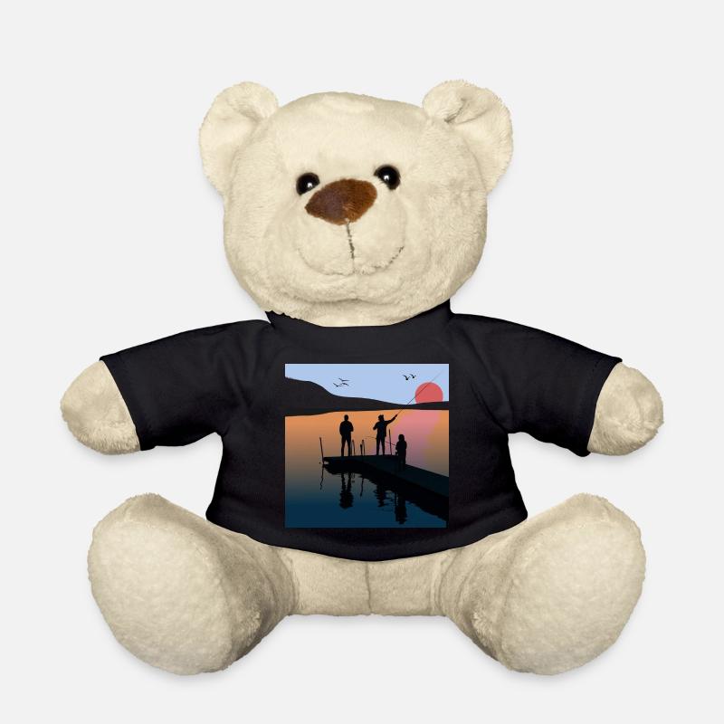 Pêche lac pêche coucher soleil été - Nounours - noir