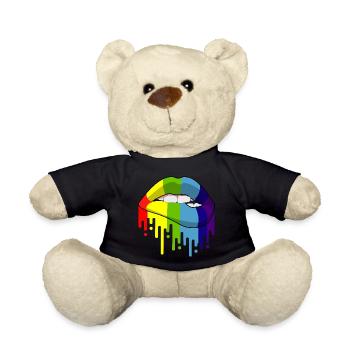 Rainbow Regenbogen Pride Homosexual Kleidung Mann - Teddy - Schwarz - Vorne