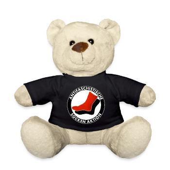 antifaschistische socken aktion - Teddy - Schwarz - Vorne