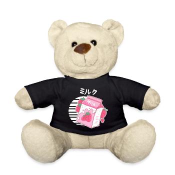 Ästhetische rosa Pastell koreanische - Teddy - Schwarz - Vorne