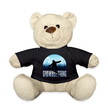 Snowboarden | Snowboard Snowboarder Geschenkideen - Teddy - Schwarz - Vorne