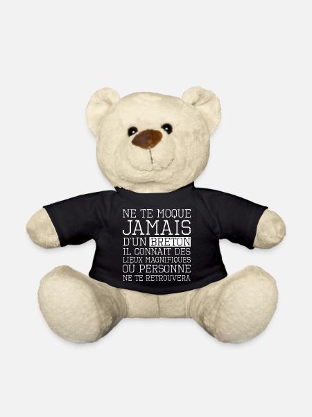 Bretagne Humour - Ne te moque jamais d'un Breton - Nounours - noir