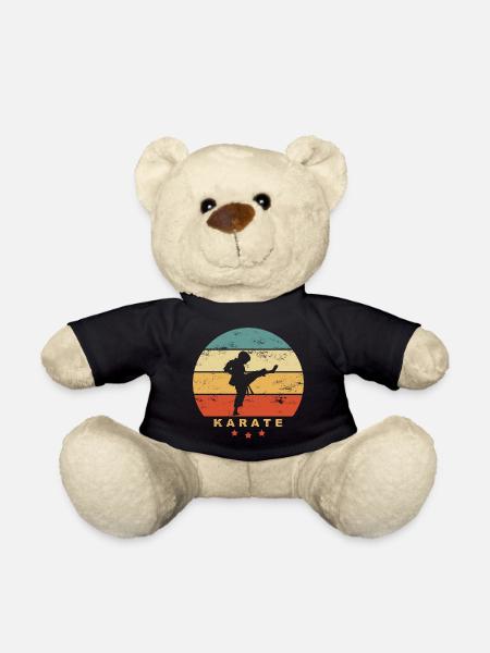 KARATÉ - L’enfant fait du karaté kick - Arts martiaux rétro - Nounours - noir