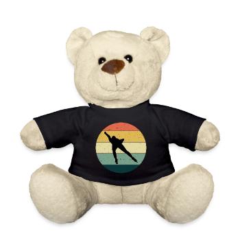 Eisschnelllauf Eisschnelllauf Schlittschuhrennen Vintage Retro - Teddy - Schwarz - Vorne