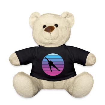 Eisschnelllauf Eisschnelllauf Schlittschuhrennen Vintage Retro - Teddy - Schwarz - Vorne