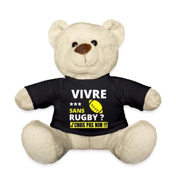 rugby, rugby sport, rugby humour - Nounours - noir - Devant