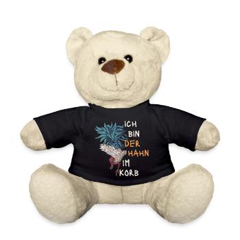 Ich Bin Der Hahn Im Korb. Lustiges Geschenk Fun - Teddy - Schwarz - Vorne