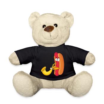 Saxophonist Saxophone Wurst Music Musician - Teddy Bear - black - Front
