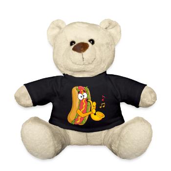 Saxophonist Saxophone Wurst Music Musician - Teddy Bear - black - Front