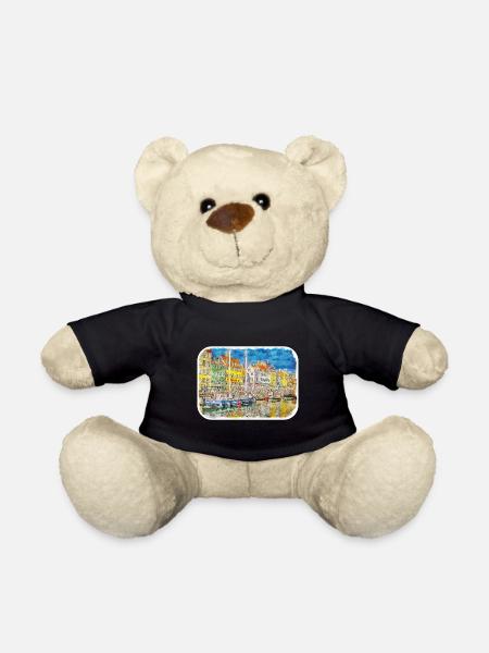 Kopenhagen Dänemark Aquarell Skizze Illustration - Teddy - Schwarz