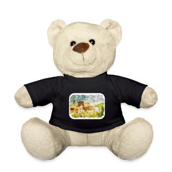 Rom Italien Aquarell Skizze Handgezeichnetes Gemälde - Teddy - Schwarz - Vorne