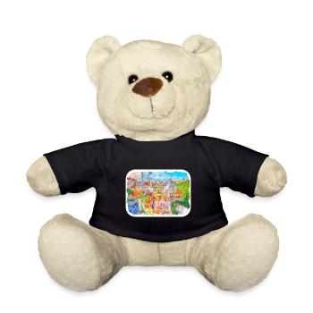 Barcelona Spanien Aquarell Skizze gezeichnet Illustrati - Teddy - Schwarz - Vorne
