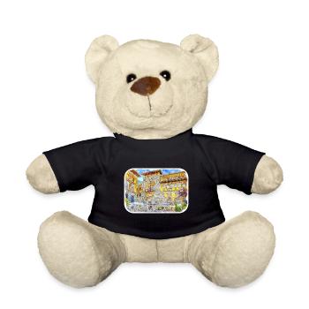 Spain Watercolor Sketch Hand Drawn Illustration - Teddy Bear - black - Front