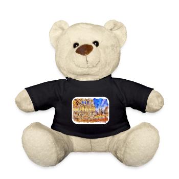 Rom Italien Aquarell Skizze Handgezeichnetes Gemälde - Teddy - Schwarz - Vorne