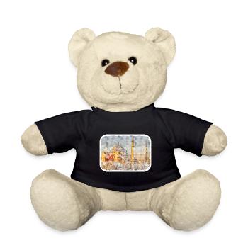 Türkei, Aquarell, Skizze, Hand, Gezeichnet, Illustration - Teddy - Schwarz - Vorne