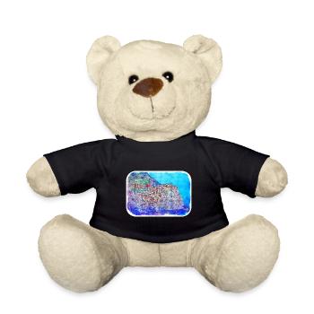 Italy Watercolor Sketch Hand Drawn Illustration - Teddy Bear - black - Front