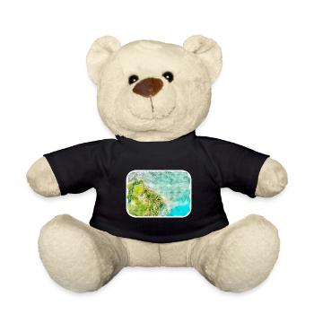Maldives Watercolor Sketch Hand Drawn Illustration - Teddy Bear - black - Front