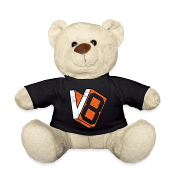 V8 cylinder engine design for muscle car fans - Teddy Bear - black - Front