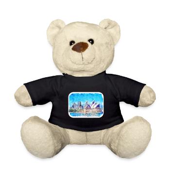 Sydney Australie Aquarelle Esquisse Dessinée Illustrat - Nounours - noir - Devant