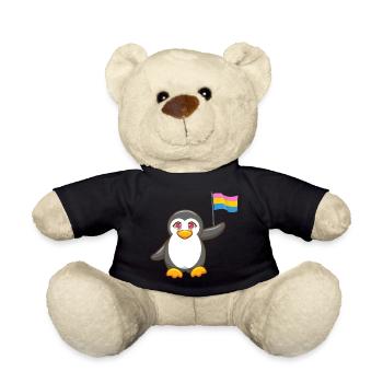 Gay Pride Antarctique Animal Pingouin Pansexuel LGBT - Nounours - noir - Devant