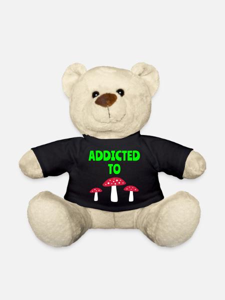 Addicted to fly agarics (three fly agarics) - Teddy Bear - black