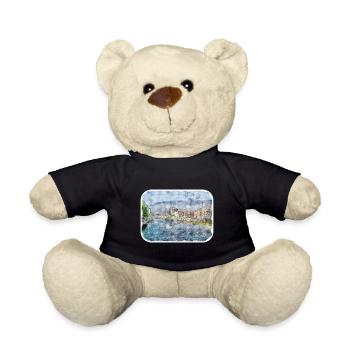 Dublin Irland UK Aquarell Skizze Illustration - Teddy - Schwarz - Vorne