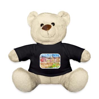 China Watercolor Sketch Hand Drawn Illustration - Teddy Bear - black - Front