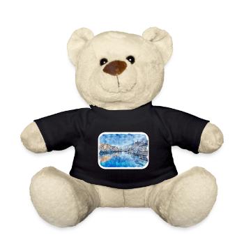 Zürich Schweiz Aquarell Skizze Illustration - Teddy - Schwarz - Vorne